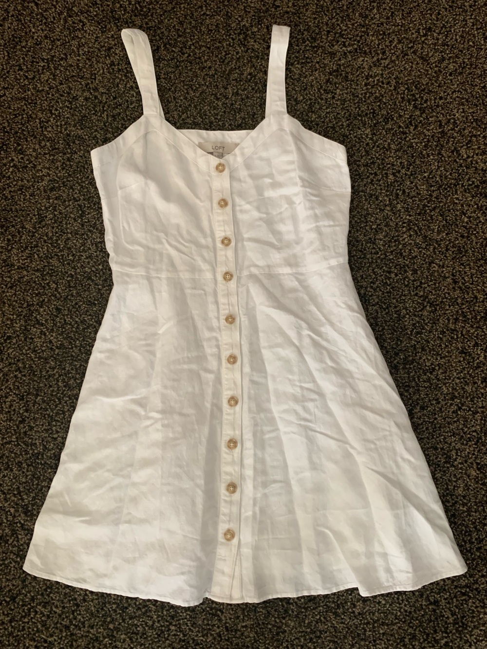 3 for $30 ⚡️ LOFT White Button-Front Sundress size 4 NWT - Picture 4 of 6